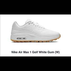 Nike Air Max 1 Golf Shoes White swoosh/gum